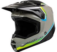 Fly Racing Kinetic Vision, casco cruzado M male Gris/Negro/Azul/Verde