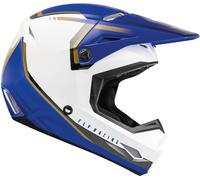 Fly Racing Kinetic Vision Casco de motocross, blanco-azul, tamaño XL para Hombres