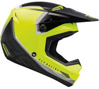 Fly Racing Kinetic Vision Casco de motocross, negro-amarillo, tamaño S para Hombres