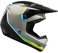 Fly Racing Kinetic Vision Casco de motocross, negro-gris, tamaño 2XL para Hombres