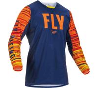Fly Racing Kinetic Wave Maillot de Motocross, azul-naranja, tamaño M para Hombres