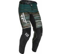 Fly Racing Kinetic Wave Pantalones de motocross, negro-blanco-azul, tamaño 34 para Hombres