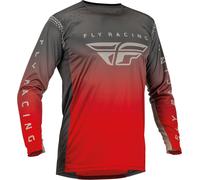 Fly Racing Lite 2023 Maillot de motocross, gris-rojo, tamaño M para Hombres