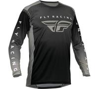 Fly Racing Lite 2023 Maillot de motocross, negro-gris, tamaño S para Hombres