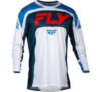 Fly Racing Lite 2024 Maillot de motocross, blanco-rojo-azul, tamaño 2XL