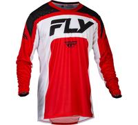 Fly Racing Lite 2024 Maillot de motocross, negro-blanco-rojo, tamaño L