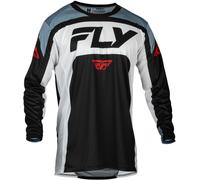 Fly Racing Lite 2024 Maillot de motocross, negro-gris-blanco, tamaño L
