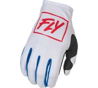 Fly Racing Lite Guantes de motocross, blanco-rojo-azul, tamaño 2XL para Hombres
