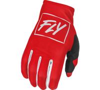 Fly Racing Lite Guantes de motocross, blanco-rojo, tamaño 2XL para Hombres