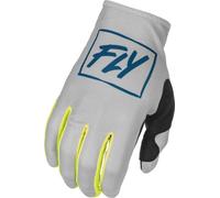 Fly Racing Lite Guantes de motocross, gris-amarillo, tamaño XL para Hombres