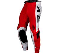 Fly Racing Lite 2024 Pantalones de motocross, negro-blanco-rojo, tamaño 32 para Hombres