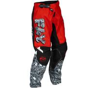 FLY Racing Pantalones juveniles Kinetic Mutant - Rojo/Blanco/Negro, blanco