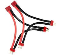FLY RC 2 Piezas Deans T Plug Connector Serie de Cables con Cable de Silicona 14awg Una Hembra a 2 Conectores Macho para batería RC Lipo