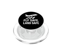 Fly Safe, Land Safe | Regalo del Día Internacional de la Seguridad Aérea PopSockets PopGrip para MagSafe