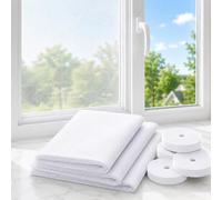 Fly Screens for Windows, Window Fly Screen with Self Adhesive Hook & Loop Tape, Washable Mosquito Net Mesh, No Drill DIY Insect Screen for Home, Bedroom & Kitchen（4-pack） (White,39.4 × 51.2 in)