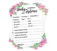 FLYAB Paquete de 50 tarjetas de predicciones y consejos para baby shower, juegos y actividades de baby shower, tarjetas de consejos para recién padres, baby shower, suministros de recuerdos de fiesta