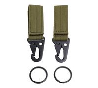 FLYAMAPIRIT Llavero táctico con clip para cinturón Molle Strap Attachment Strap colgante mosquetón clip, verde