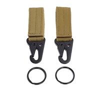 FLYAMAPIRIT Llavero táctico con clip para cinturón Molle Strap Attachment Strap colgante mosquetón clip, caqui