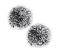 FLYAMAPIRIT Micrófono cortavientos para DJI Mic, filtro de viento peludo compatible con DJI Wireless Lavalier Mic, cubierta de micrófono de piel (2 unidades) (2 unidades), color gris