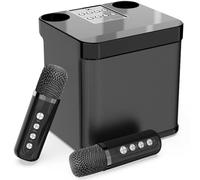 Flyasny Máquina de Karaoke con 2 micrófonos inalámbricos para Adultos y niños, Sistema PA portátil con Altavoz de Karaoke Bluetooth, Compatible con TF, AUX-in, Mejor Regalo para niños y niñas