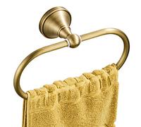 Flybath Anillo de Toalla Ovalado de latón Antiguo Percha Toallero para baño Accesorios de Cocina Montaje en Pared, Bronce Cepillado
