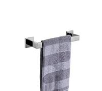 Flybath - Toallero corto de una sola capa de acero inoxidable 304 con espejo brillante plateado toallero soporte de pared tornillos toallero de montaje barra 30 cm, 30cm Single Towel Bar