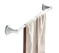 Flybath Toallero de una sola capa de latón para colgar toallas montado en la pared, 60 cm, acabado blanco