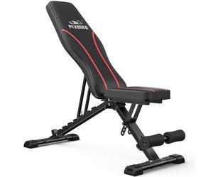 FLYBIRD Banco ajustable, banco de pesas de utilidad para entrenamiento de cuerpo completo, banco inclinable/declive plegable multiusos (negro)