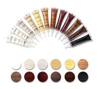 Flybunny Kit de reparación de madera de 12 colores - Reparación profesional de muebles para arañazos, grietas y agujeros - Relleno de madera de alta calidad para laminado, parqué, puertas y armarios