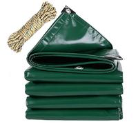 Flycn Lona Impermeable Exterior, 1.5x3m 500g/m² Lona de Protección Toldo con Ojales de Aluminio, Resistente a Los Rayos UV Desgarros, Multiusos para Muebles Jardín Coche PVC Verde