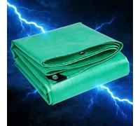 Flycn Lona Impermeable Exterior con Ojales, 3x12m 220g/m² Toldo Reforzado Protección contra UV, con Ojales de Acero Inoxidable para Leña, Muebles, Jardín, Piscinia, Vehículos PE Verde