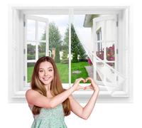 Flycn Mosquitera Cortina Puerta Magnetica, 95x115 cm Imantada Exterior Corredera, Antimosquitos con Imanes, Tela Mosquiteras de Ventanas para Puertas del Balcón, Magnético Automático Blanco