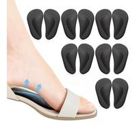 FlyCoco Insertos de soporte de arco, almohadillas de gel para pies planos, alivio del dolor de fascitis plantar, plantillas de zapatos para mujeres y hombres, tacones altos y zapatos planos (6 negros)