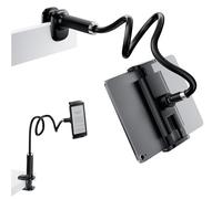 FlyCoco Soporte para Tablet de Cuello de Cisne para Cama, Clip de Soporte para Kindle con [Base Mejorada] Brazo Flexible, Compatible con iPad Pro, Switch, Samsung Galaxy Tabs, teléfono u Otros