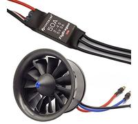 FLYCOLOR EDF 64mm 3500KV 4S Avión a Reacción RC con 11 Hélices Ventilador Canalizado con Motor RC Sin Escobillas con ESC 50A (2~4S) Equilibrado Testado
