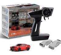 FLYCOLOR TurboRC 1:76 Mini Coche Deportivo 4CH 2.4GHz Control Remoto Completo proporcional RTR Kit con 2 Carcasas reemplazables (C75-rojo)