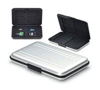 Flycoo - Funda para Tarjetas de Memoria con protección a Prueba de Golpes, Impermeable, antimagnético para 8 Tarjetas SD 8 TF/Micro SD Tarjetas (Plata)
