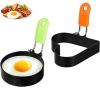 Flycppo Anillos de Huevo de Acero Inoxidable 2 Piezas Molde para Panqueques,Egg Rings Antiadherentes Redondos Moldes para Cocinar Huevos Fritos,Panqueques,Omelettes