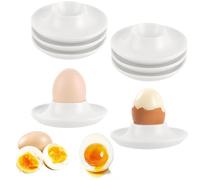 Flycppo Hueveras 6 Piezas Hueveras de Plástico,Porta Huevera Apilable,Huevos Soporte,Huevera Redonda Portátil con Base,Bandeja para Huevos para Desayuno,Fiesta,Comedor