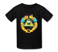Flycro Camiseta para niños con diseño de Bill Cipher Gravity Falls, talla M, color negro