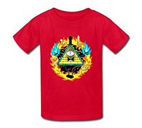 Flycro Camisetas para niños, diseño de Bill Cipher Gravity Falls, talla S, color rojo