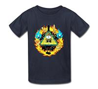 Flycro, Playera para niños con diseño de Bill Cipher Gravity Falls, Talla S, Color Azul Marino