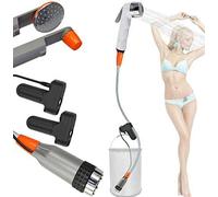 FLYFISH Ducha Portátil Ducha de Camping Ducha Exterior,Batería Incorporada 2200mAh,Eléctrico Portátil Recargable Ducha con bateria (2 Batteries Trigger Camping Shower)