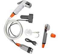 FLYFISH Set de ducha portátil para camping con bomba sumergible para limpiar coches, mascotas y baños o regar plantas, Bidé + ducha