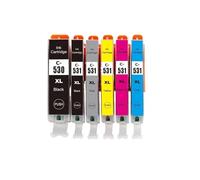 FLYFLZJYJR Cartucho de Tinta de inyección de Tinta de Color Compatible PGI530 CLI531 for Impresora Pixma TS8750 TS8751(1Set (6PCS))