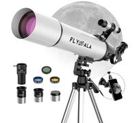 FlyGala Telescopio 30X-750X para adultos de alta potencia, apertura de 80 mm, longitud focal de 600 mm, telescopio astronómico para niños de 8 a 12 años, telescopios refractores astronómicos para