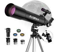 FlyGala Telescopio para niños y adultos, apertura de 80 mm, longitud focal de 600 mm, telescopio astronómico para principiantes para adultos de alta potencia (30X-750X), telescopios de astronomía