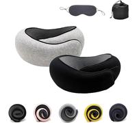 Flyhugz - Almohada de viaje Wander Plus, almohada de cuello Wander Plus, almohada de viaje para el cuello, almohada de viaje de espuma viscoelástica para aviones, almohada de cuello de viaje (gris