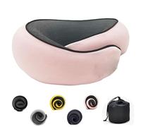 Flyhugz Almohada para El Cuello, Almohada De Viaje Ajustable De Espuma Viscoelástica,Almohada De Apoyo para El Cuello De Algodón, Almohada Plegable En Forma De U,Práctica Almohada De Viaje Ergonómic