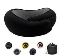 Flyhugz Almohada para El Cuello, Almohada De Viaje Ajustable De Espuma Viscoelástica,Almohada De Apoyo para El Cuello De Algodón, Almohada Plegable En Forma De U,Práctica Almohada De Viaje Ergonómic